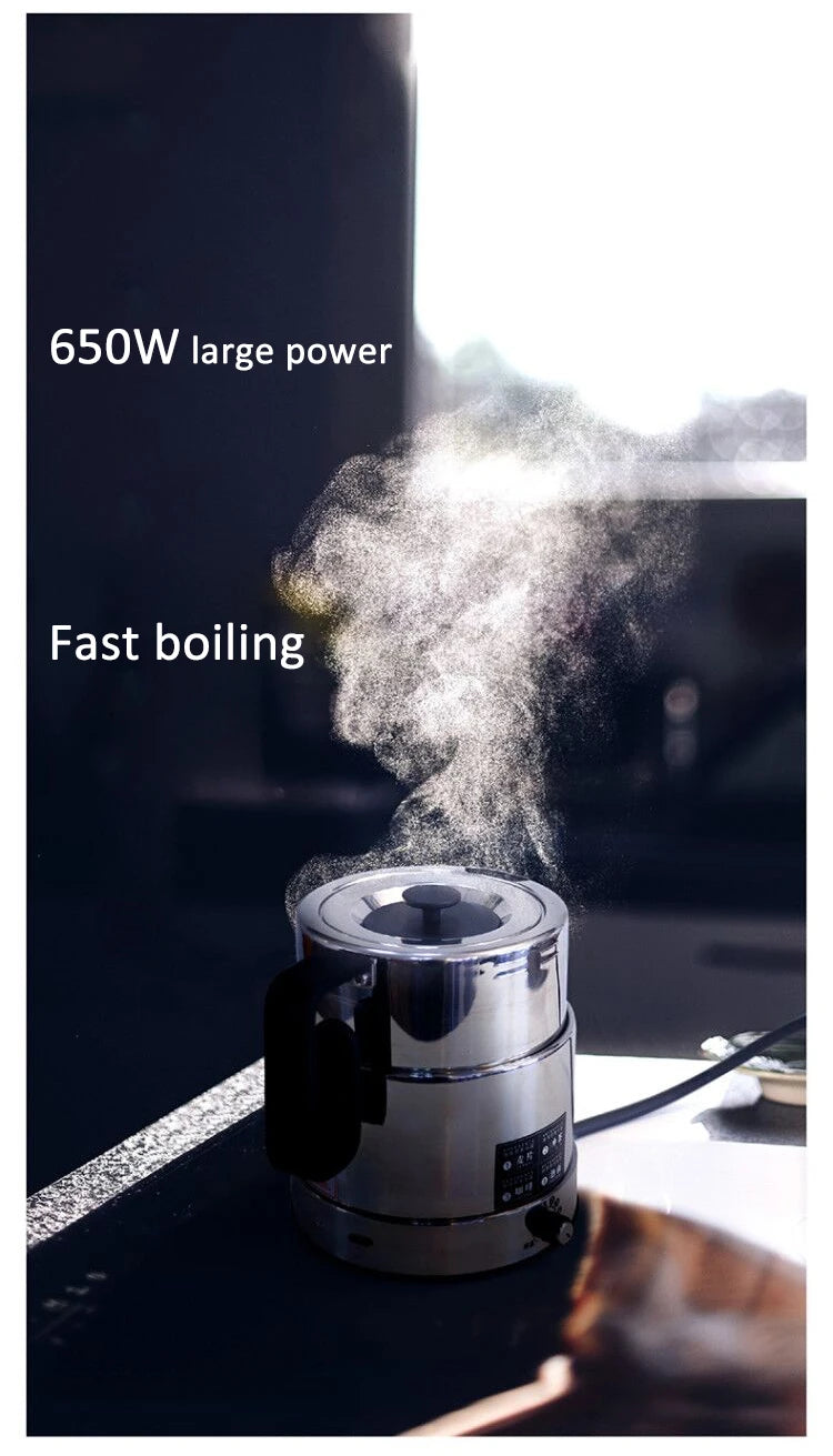 110V/220V Folding Electric Kettle Switchable Voltage Kettle Travel Portable Pot 304 Stainless Steel Adjustable Temperature Pot
