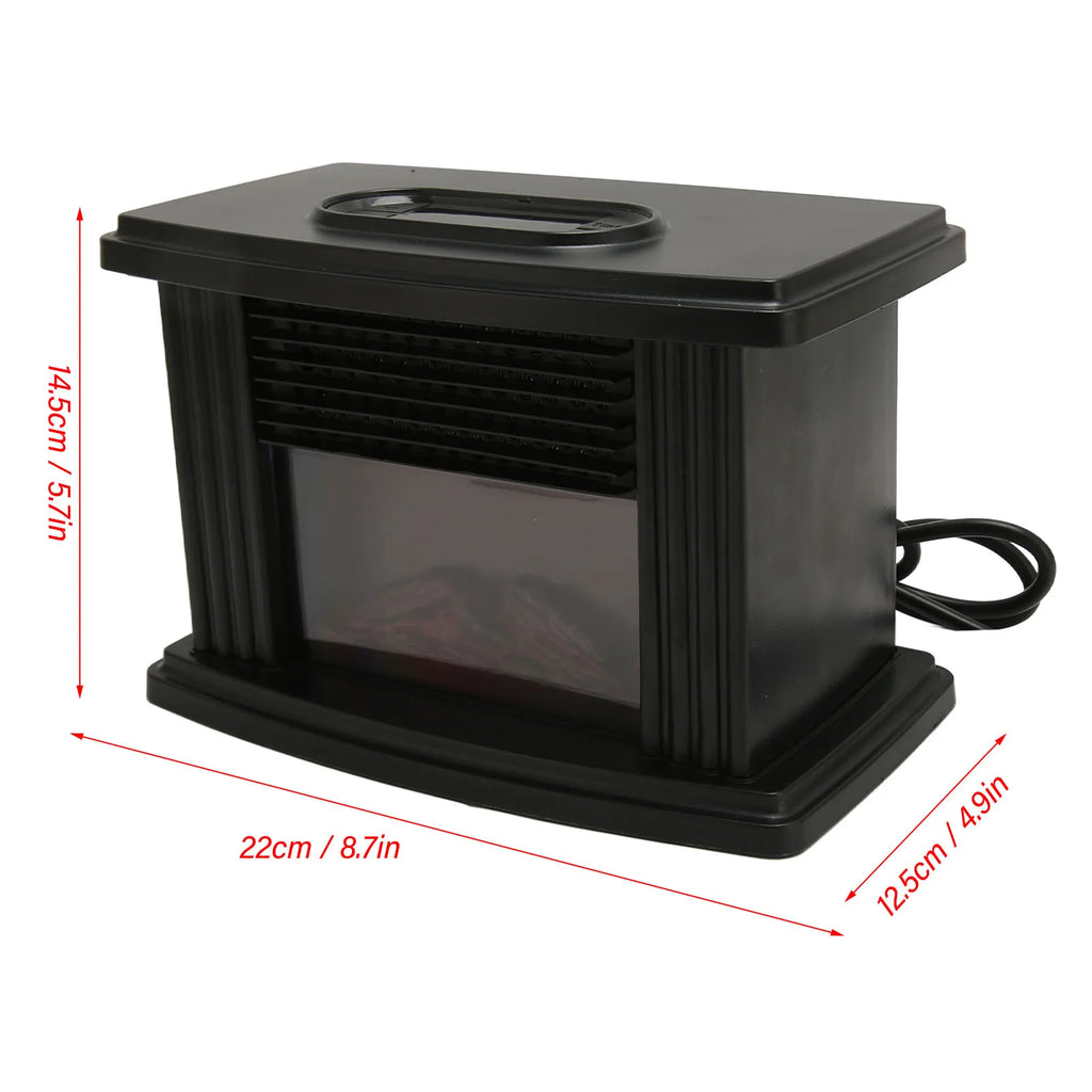 Mini Electric Fireplace Heater Simulated Flame Quiet Operation Portable Heating  Warmer Fan Space Heater with Remote Control
