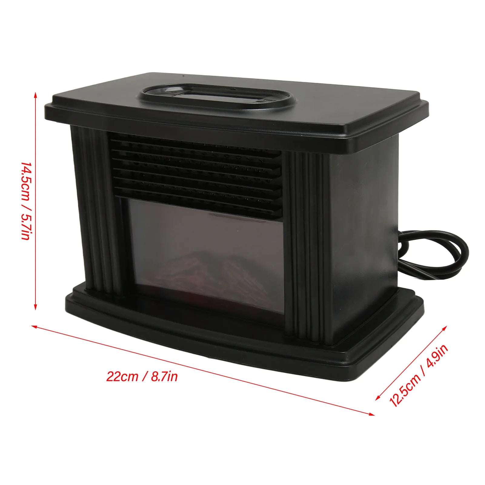 Mini Electric Fireplace Heater Simulated Flame Quiet Operation Portable Heating  Warmer Fan Space Heater with Remote Control