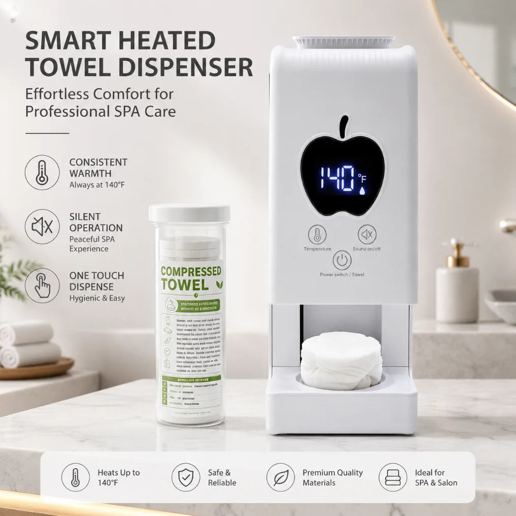 Steam Towel Heater, Three-Temperature Settings 55-65°c, LED Display, Facial Heat Therapy Machine, Includes 20 Disposable Towels