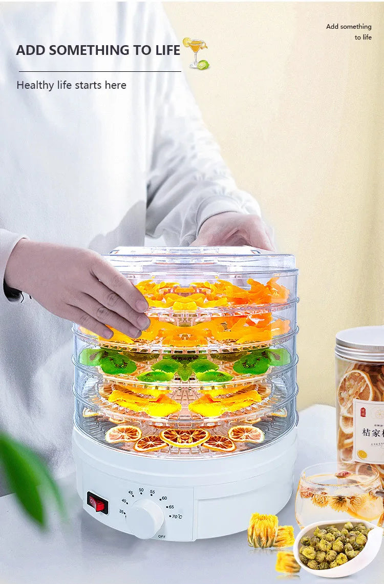 MINI Digital Food Dehydrator Vegetables Fruit Dryer Household Meat Drying Machine With 5 Trays 220V