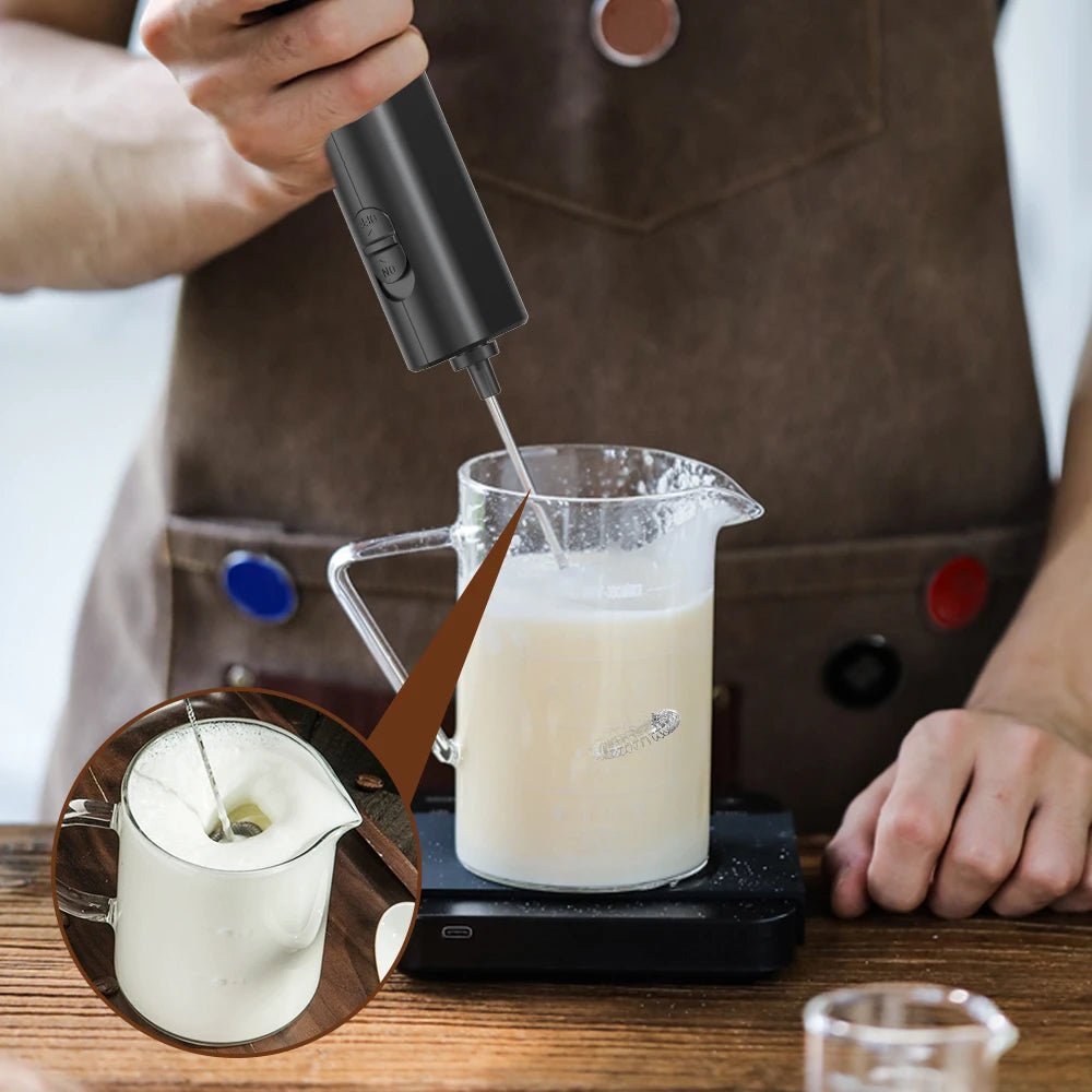 Electric Milk Frother Foam Maker Mixer for Coffee, Electric Portable Whisk Drink Mixer Mini Foam Maker Frothing Battery Powered