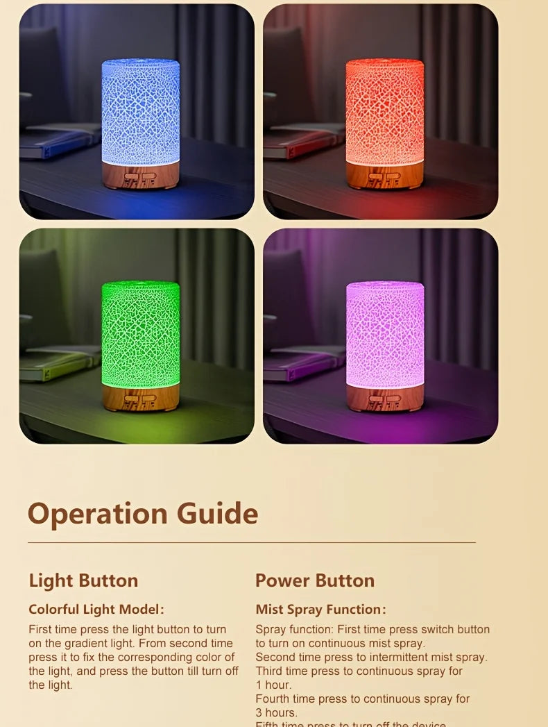 150ml Crack Design Essential Oil Diffuser USB Powered with  7 Color LED Lights Ultrasonic Air Humidifier for Living Room  Office
