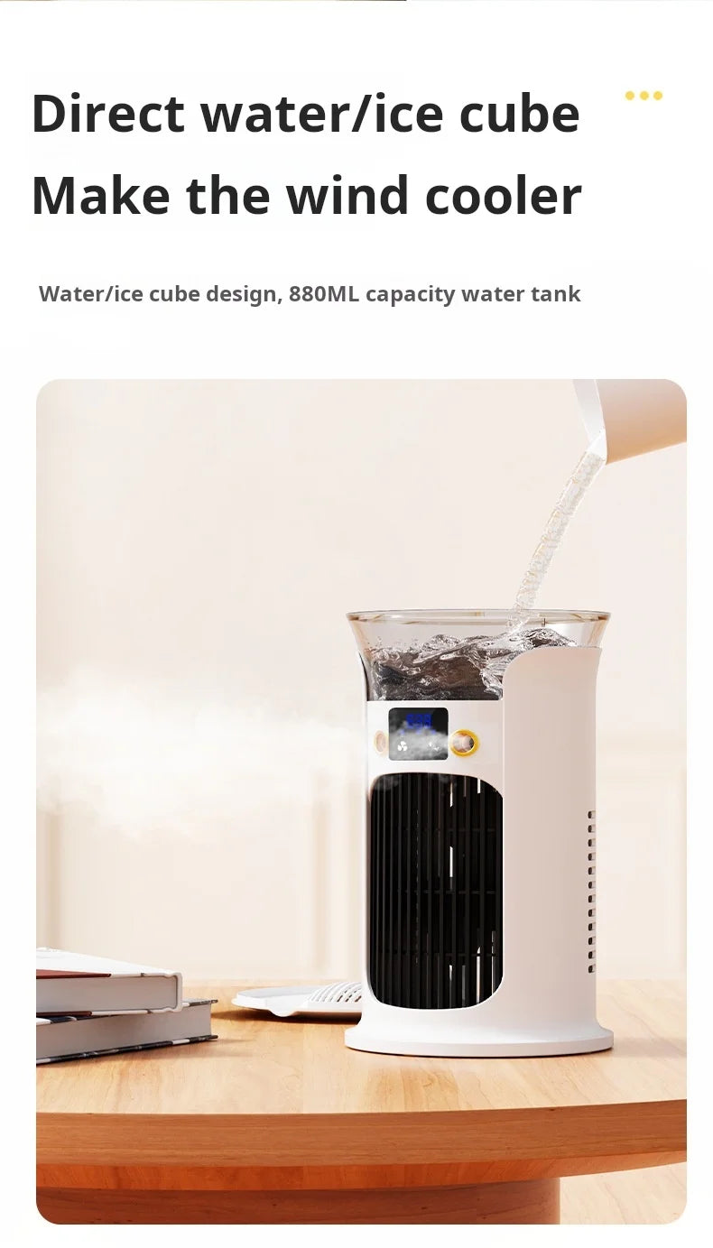 Portable Desktop Cold Air Fan USB Mini Home Use Multi-Function Air Conditioner Fan for Personal Cooling