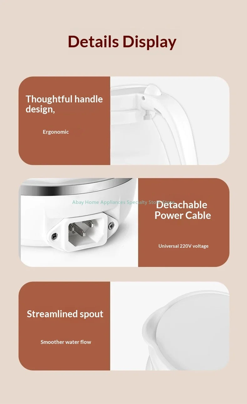 Baby Food Grade Silicone Portable Electric Kettle Folding Kettle Automatic Power-Off Electric Automatic Kettle  for Home Trip