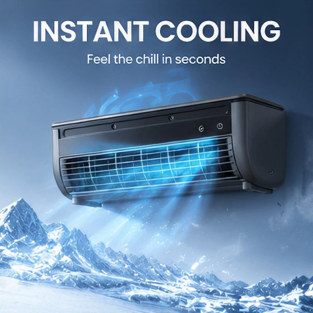 Wall-Mounted Air Cooling Fan 20W Power Quick Cooling Easy To Install Leafless Home Kitchen Air Conditioning Fan