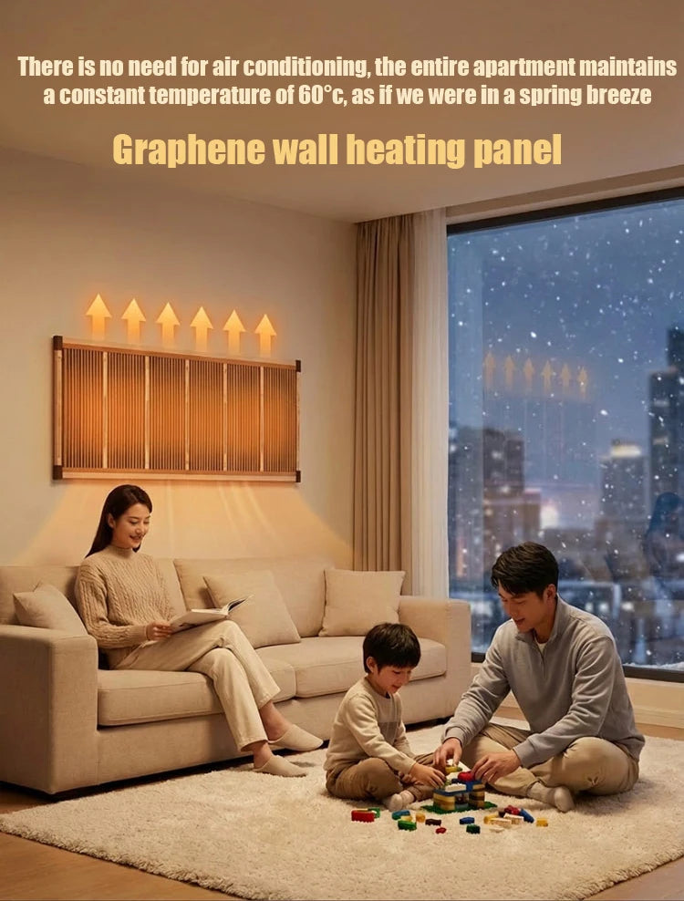 Energy Saving Graphene Heater Wall Mounted Fast Electric Heating Panel Far Infrared Heating Plate For Living Room Bedroom Office