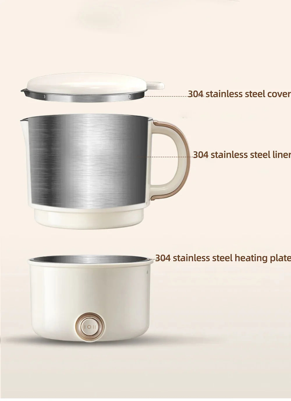 800ml Foldable Electric Kettle, Portable Cooking Pot, Multi Stove Travel Kettle, Tea Pot, Heating Cup, 304 Stainless Steel Slow