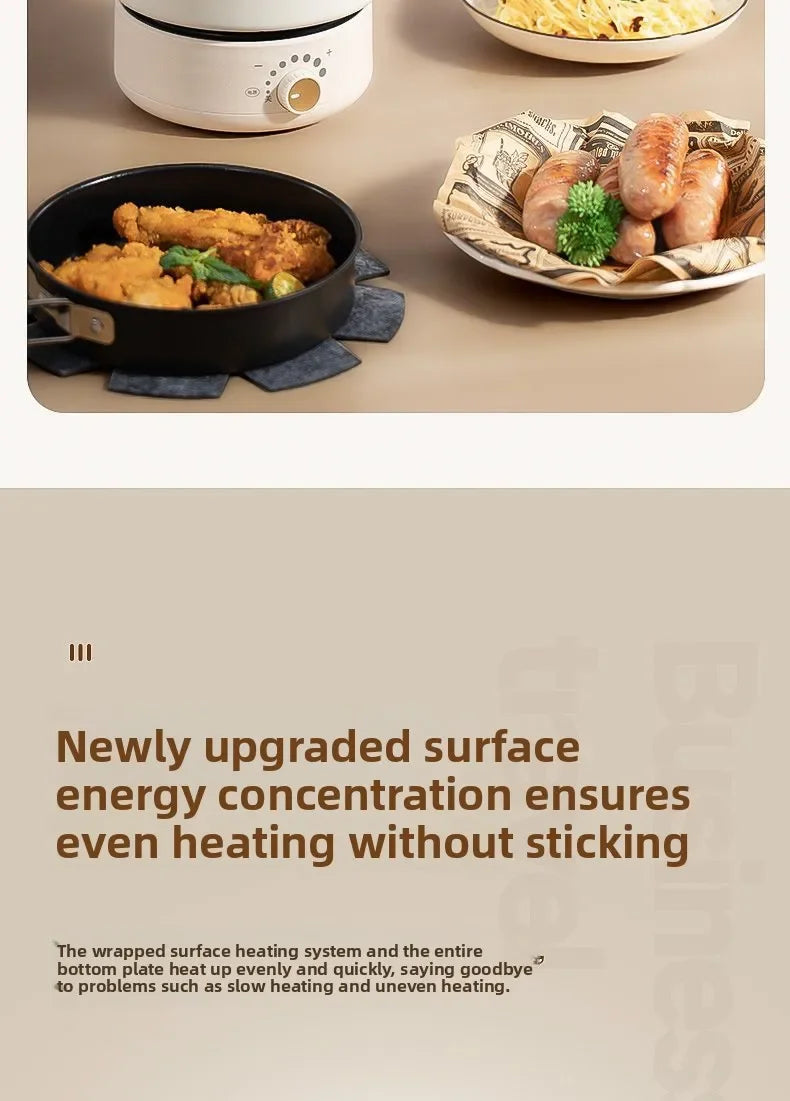 110V/220V Electric Cooker Portable Cooking Pot Foldable Hotpot 1.6L Multi cookers Split Type Rice Cooker Frying Pan Home Travel