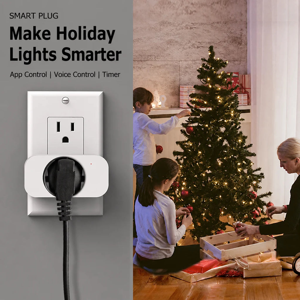 Tuya US-Spec Smart Plug 10A with Wi-Fi Connectivity, Timer Function, and Voice Control—Ideal for Smart Homes