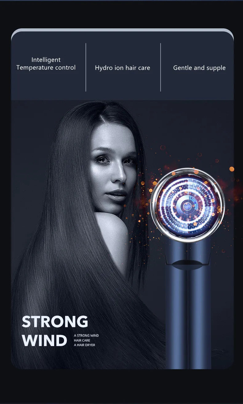 New Foldable Hair Dryer Blue Light Negative Ion Hair Care 1200W High Power Fast Drying Home Student Dormitory Travel Hair Dryer