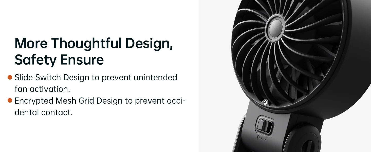JISULIFE Portable Handheld Fan with LED Display,5 Speeds,5000mAh,150°Folded,3-IN-1 Hand/Desk/Neck Multifunction Personal Fan