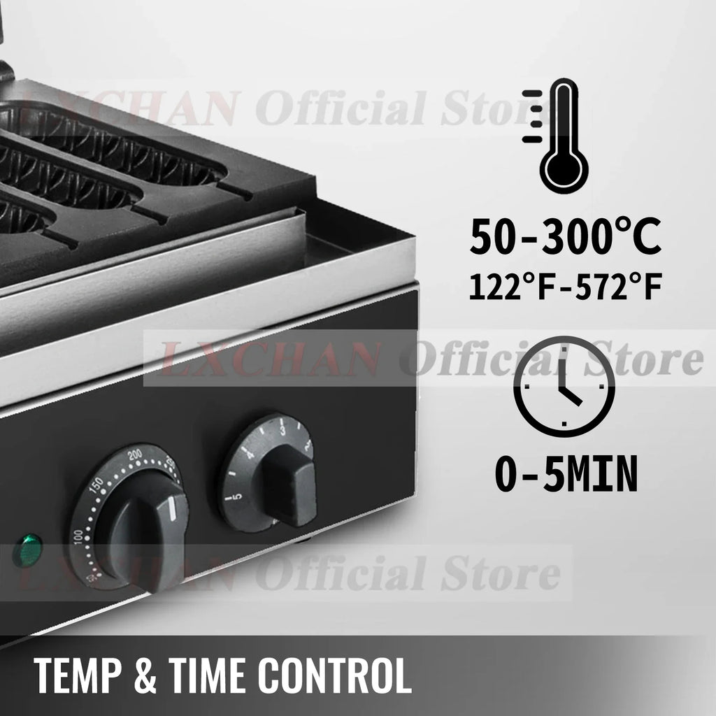 HomeWise 6PCS Electric Waffle Sausage Maker Non-Stick Lolly Stick Muffin Crispy French Corn Hot Dog Machine Kitchen Home