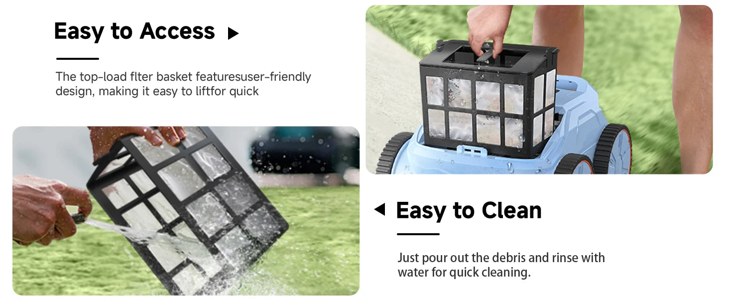 Cordless Robotic Pool Cleaner, 180 Mins Runtime Self-Parking Pool Vacuum For Above Ground Pools, Wall Climbing Automatic Pool Ro