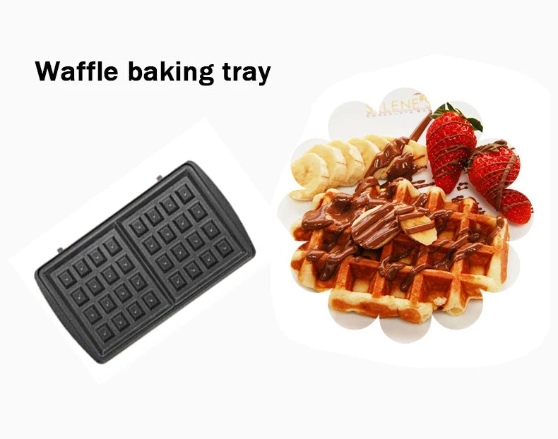 DMWD 3in1 Electric Mini Egg Waffle Sandwich Maker Grilling Plates Breakfast Baking Machine Panini Toaster Bread Frying Pan EU