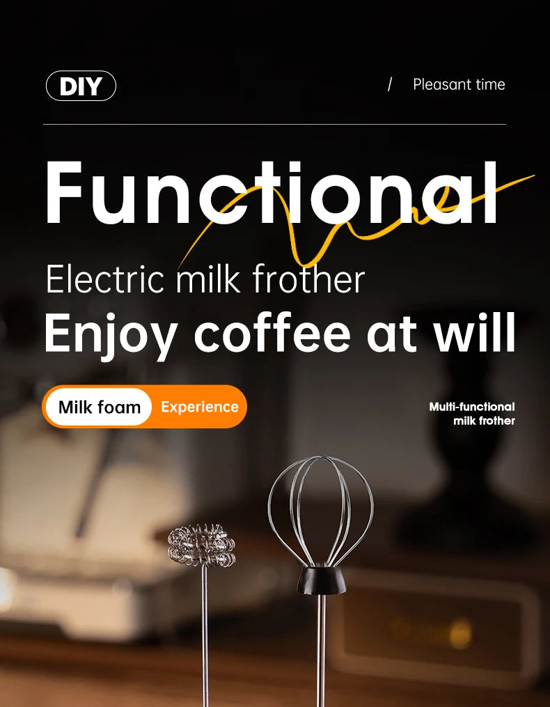 Milk Frother Wand Coffee Frother Handheld Foam Maker For Latte Rechargeable Electric Milk Frother Handheld Drink Mixer Gift Idea