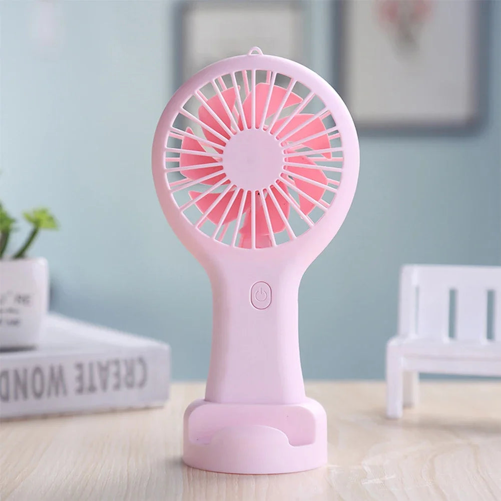 Mini Handheld Small Fan 3 Gears Portable Silent Office Desk Student on Dormitory Charging Outdoor Hand Holding Fan Small