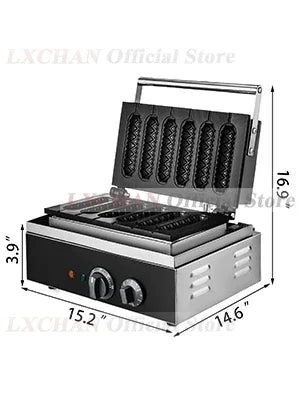 HomeWise 6PCS Electric Waffle Sausage Maker Non-Stick Lolly Stick Muffin Crispy French Corn Hot Dog Machine Kitchen Home