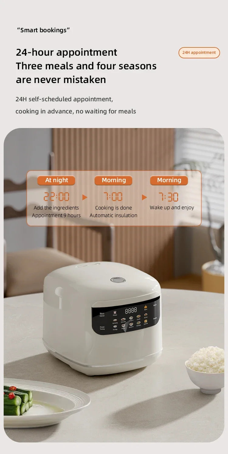 MultiCooker Electric Rice Cooker 110V 220V Non-Stick Pot 1-3 People Mini Cooking Machine Steamed Smart Rice Cooker Kitchen 2L