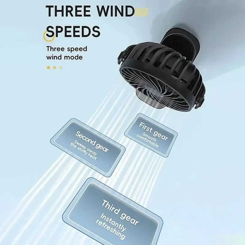 Portable Mini 360°Flip USB Rechargeable Table Fan Clip-on Type Desk Fan Hanging Clip Fan Night Light Air Cooler Outdoor