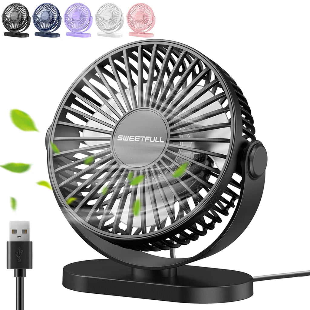 Electric Fan Portable Cooling Laptops Silent USB Fan Three Speed Adjustment for Home Office Desktop Outdoor Camping Mini Fan