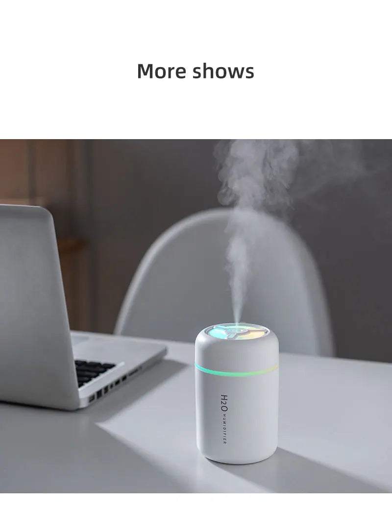 2025 New Portable Colorful Humidifier for Car Home USB Mini Air Humidifier with LED Night Light Silent Ultrasonic Humidifier