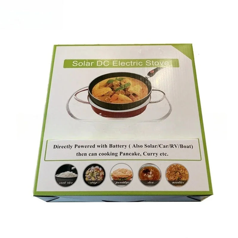 12V DC Electric Heating Cooker, Induction Cooker for Vehicle Solar Energy, No Inverter Required
