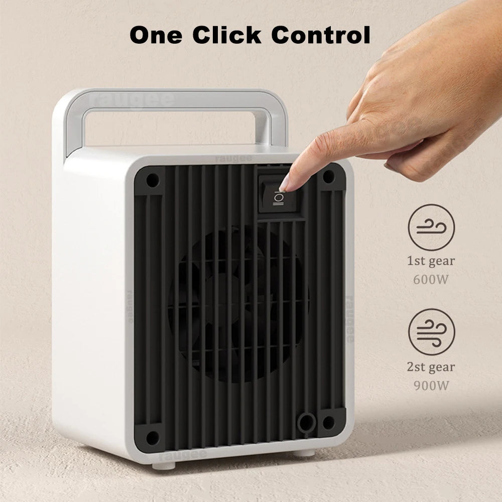 Mini Electric Heater For Room 600W PTC-Ceramic Fast Heating Portable Desk Fan Warmer Household Warm Air Bedroom Warming Machine