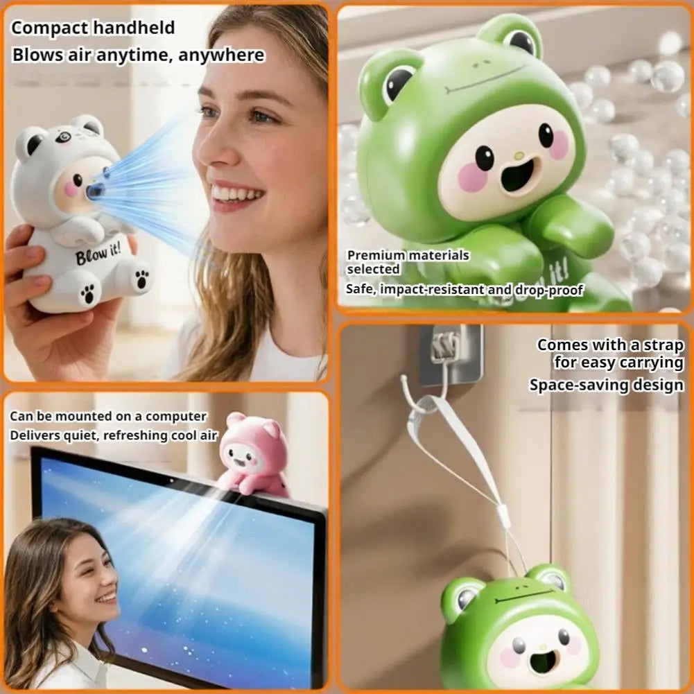 Mini Food Cooling Fan 3 Speeds USB Rechargeable Cute Animal Clip On Portable Soup Coffee Tea Cooler Kitchen Office Desk