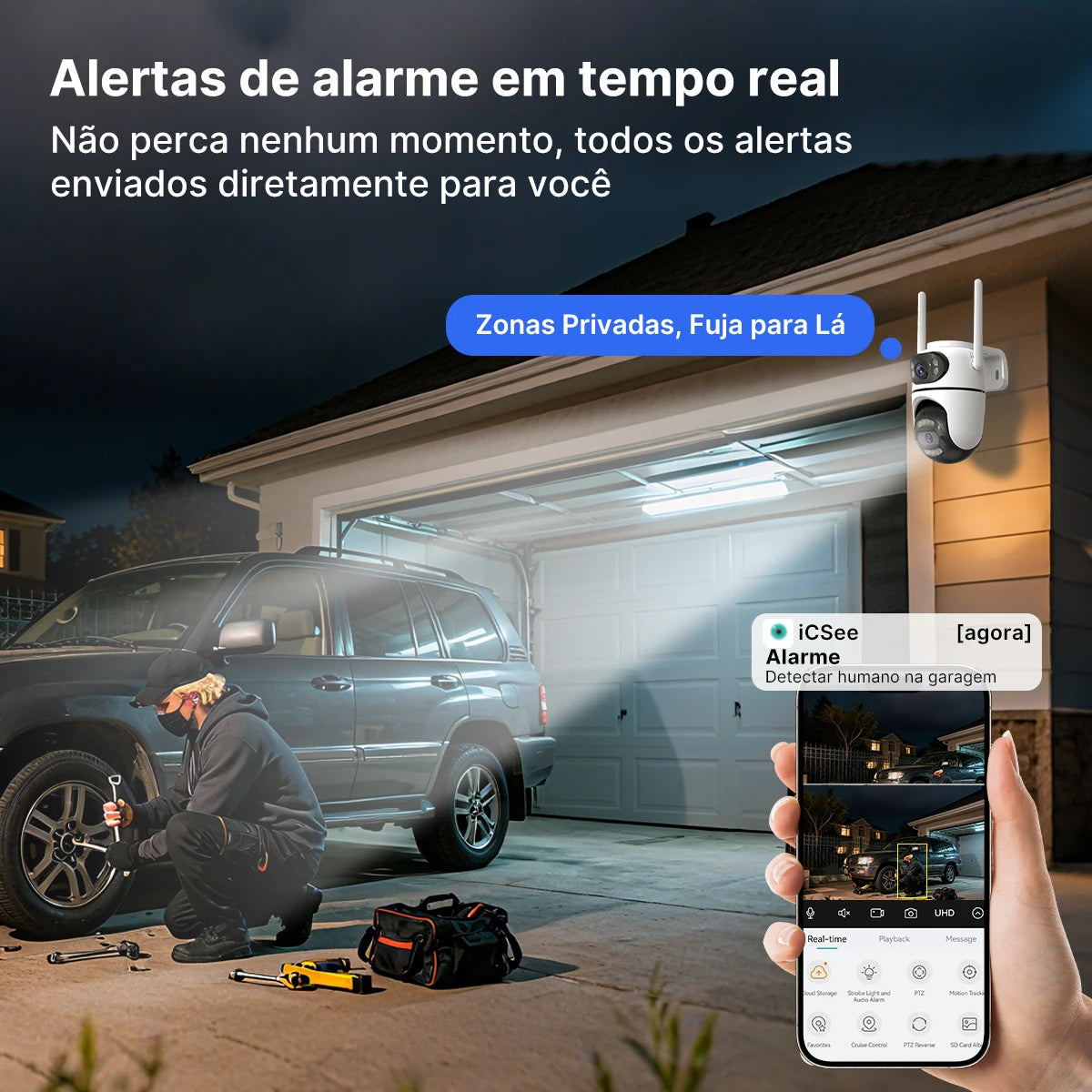 Icsee Wifi Ip Camera Dual Screen Home Security Ptz Camera Ai Tracking Outdoor Video Surveillance Cctv