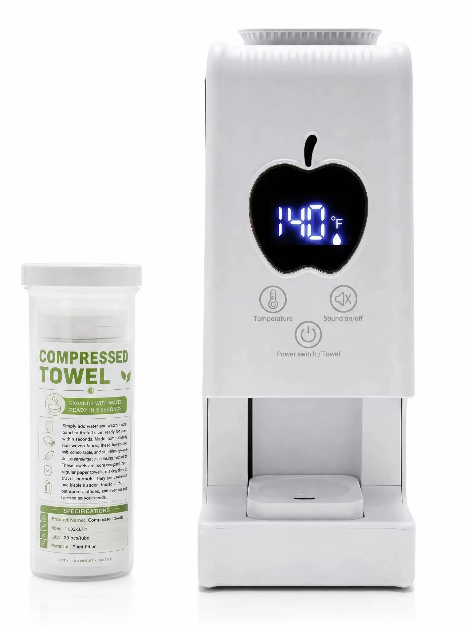 Steam Towel Heater, Three-Temperature Settings 55-65°c, LED Display, Facial Heat Therapy Machine, Includes 20 Disposable Towels