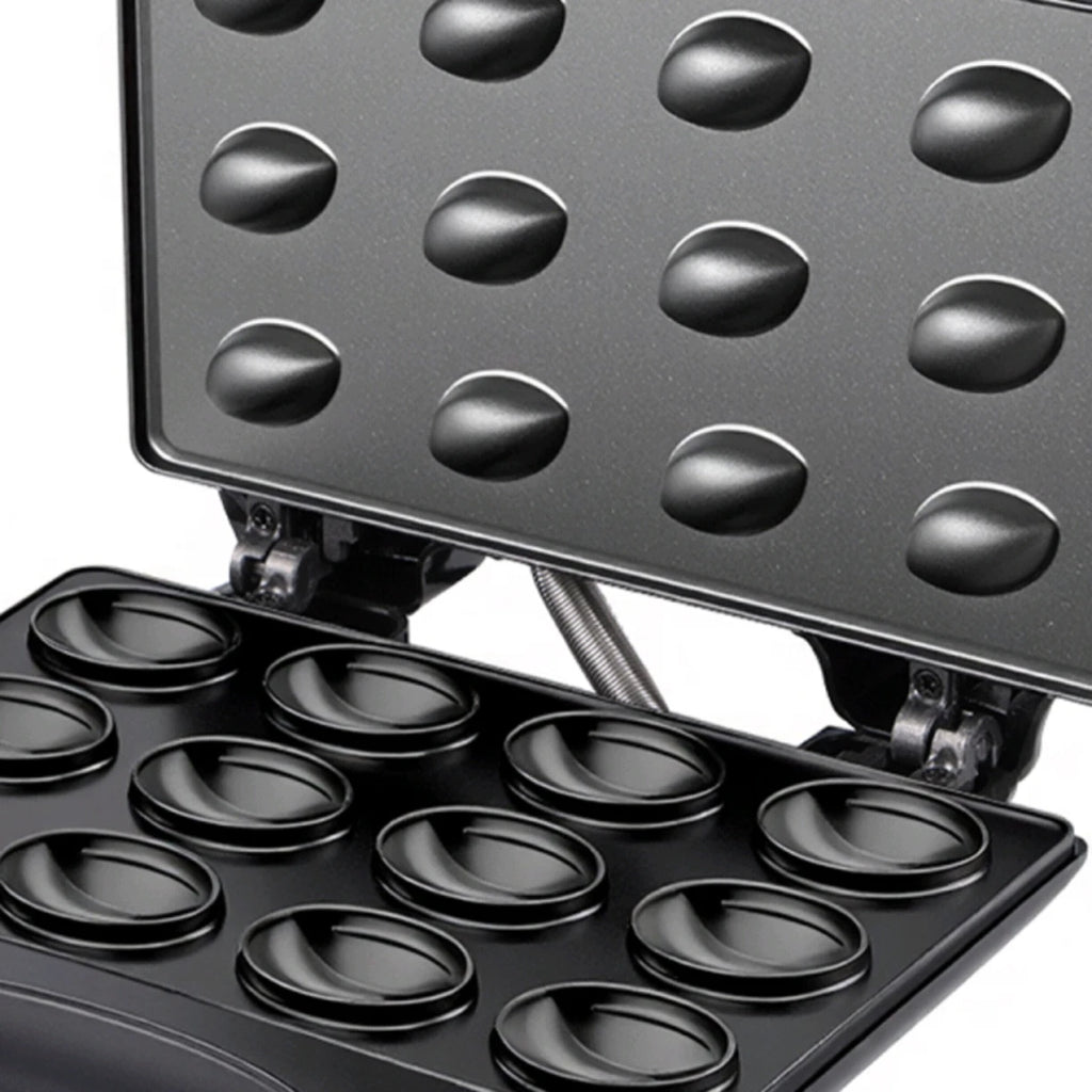 Electric 12-Hole Walnut Cake Waffle Maker with Nuts Kitchen Biscuit Maker for Baking Business - Non-Stick Surface