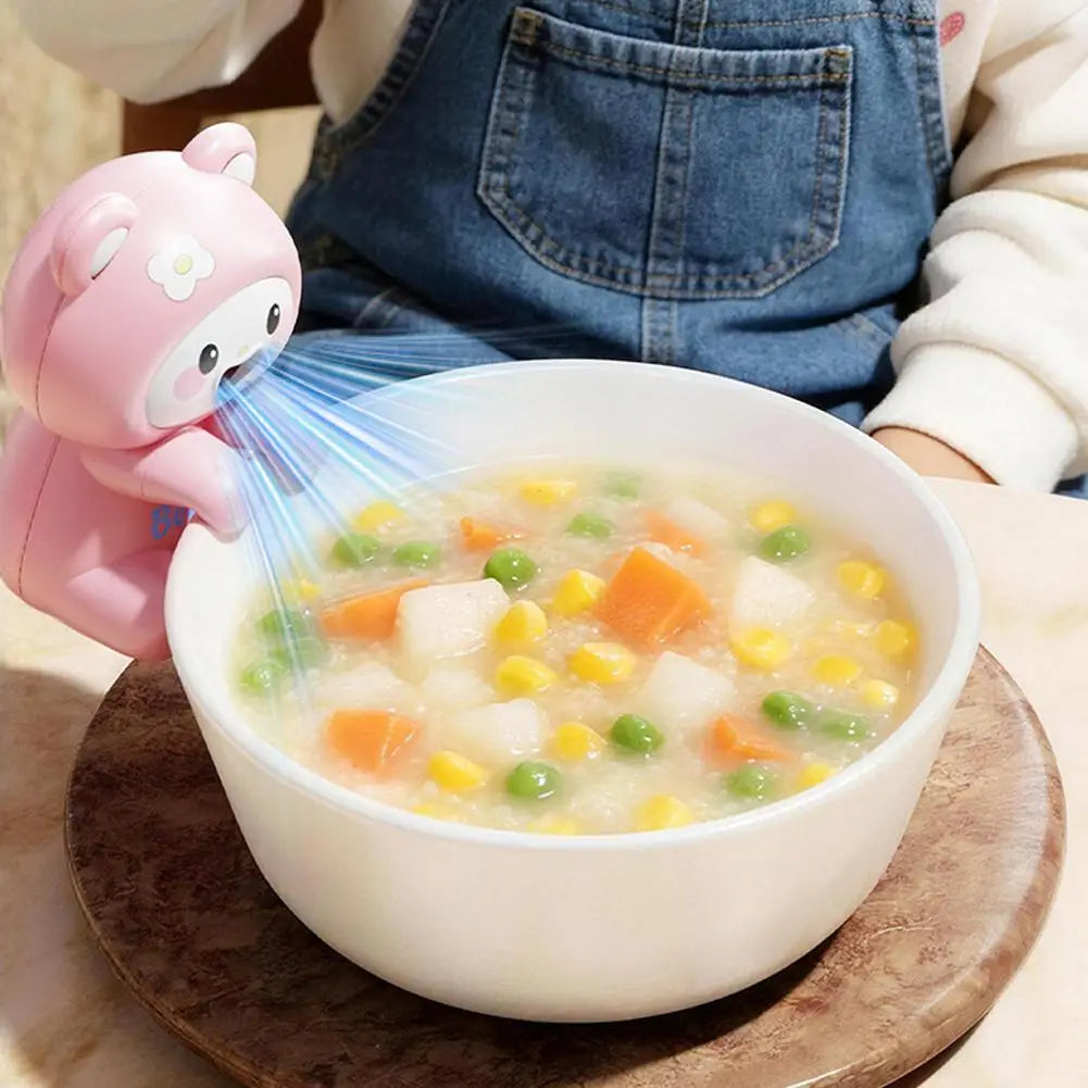 Mini Food Cooling Fan 3 Speeds USB Rechargeable Cute Animal Clip On Portable Soup Coffee Tea Cooler Kitchen Office Desk