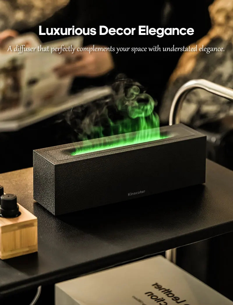 KINSCOTER Flame Aroma Diffuser Air Humidifier Ultrasonic Cool Mist Maker Fogger LED Essential Oil Flame Lamp Difusor