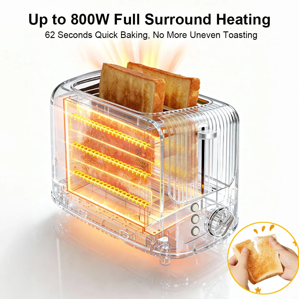 2-Slot Toaster 7 Browning Levels Home Extra Wide Slot Toaster with Reheat, Defrost and Cancel Includes a Detachable Crumb Tray