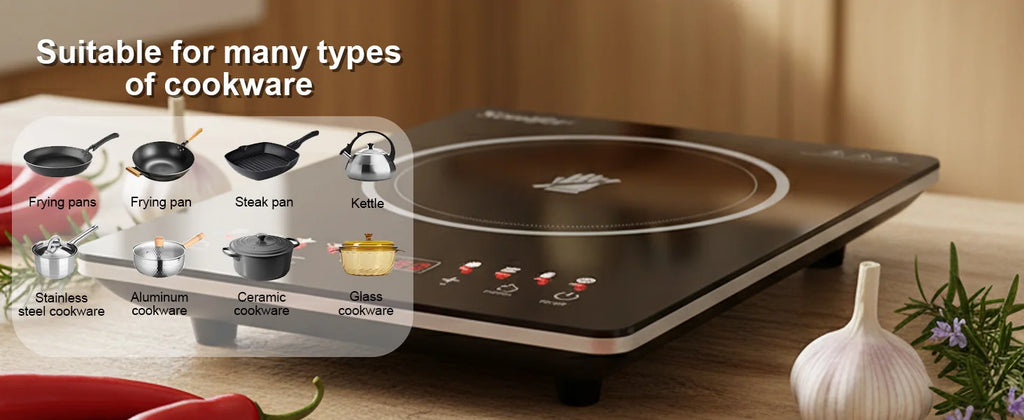 Portable Induction Cooker Sonifer SF-3048 1400W Electric Stove Single Heating Plate Timer Function Overheat Protection