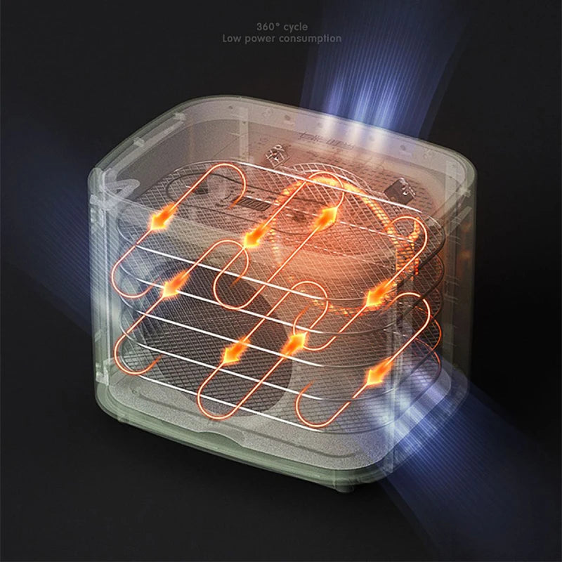 5 Metal Trays Food Dehydrator Fruits Dryer with Brewing Function Digital LED Display For Jerky, Herbs, Meat,Vegetable 8L