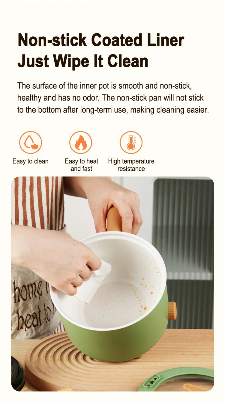 Electric Cooker Kitchen Appliance Double Layer Home for Hot Pot Cooking Soup Heater Multifunction Cooker Mini Non-stick Pan Pots