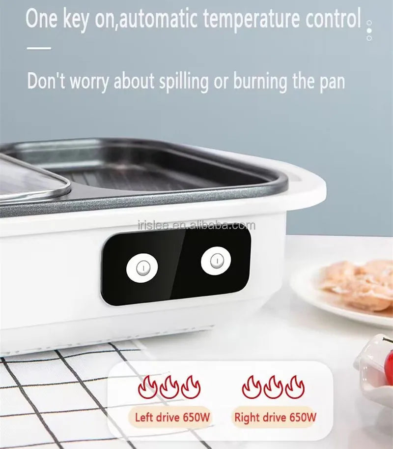 High Quality 2 in 1 Barbecue Cooking Pot Multi Functional Frying Pan Electric Hot Pot