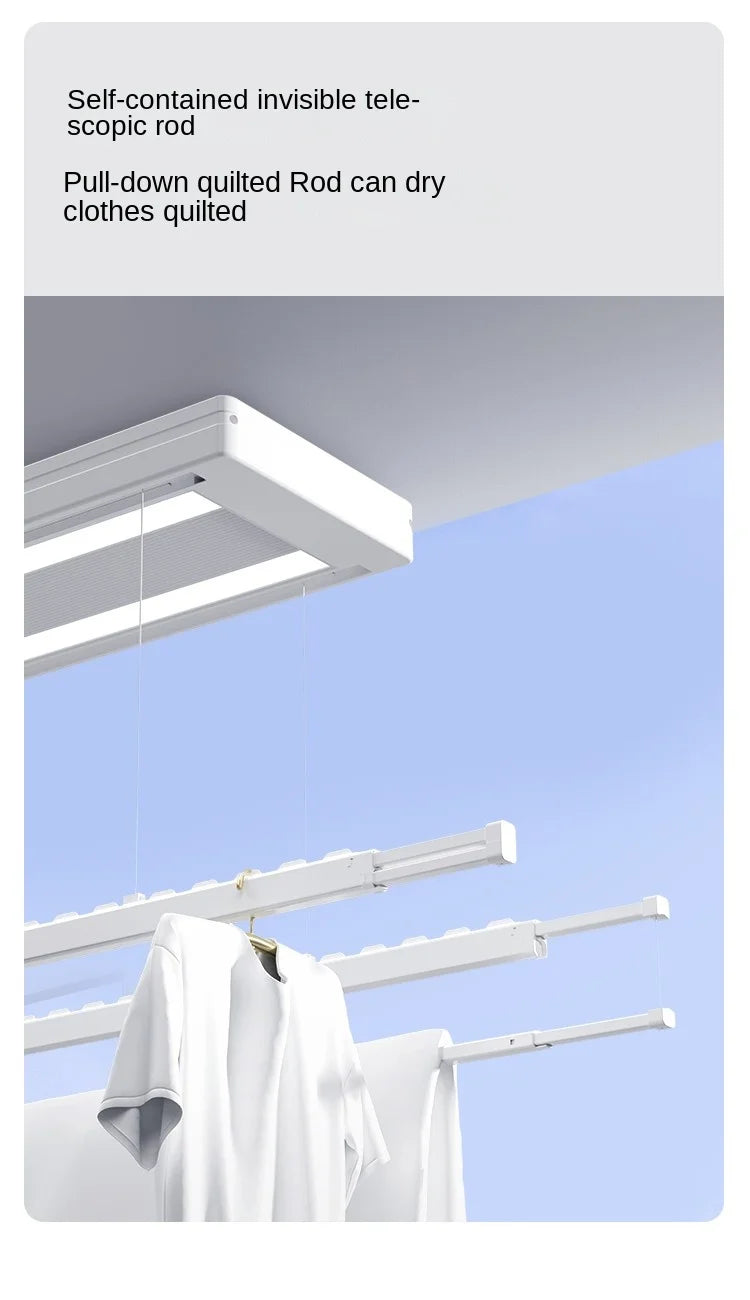 Smart Automatic Ceiling-Mounted Intelligent Lift Electric Laundry Dryer Supply Foldable Clothes Drying Rack for Balcony