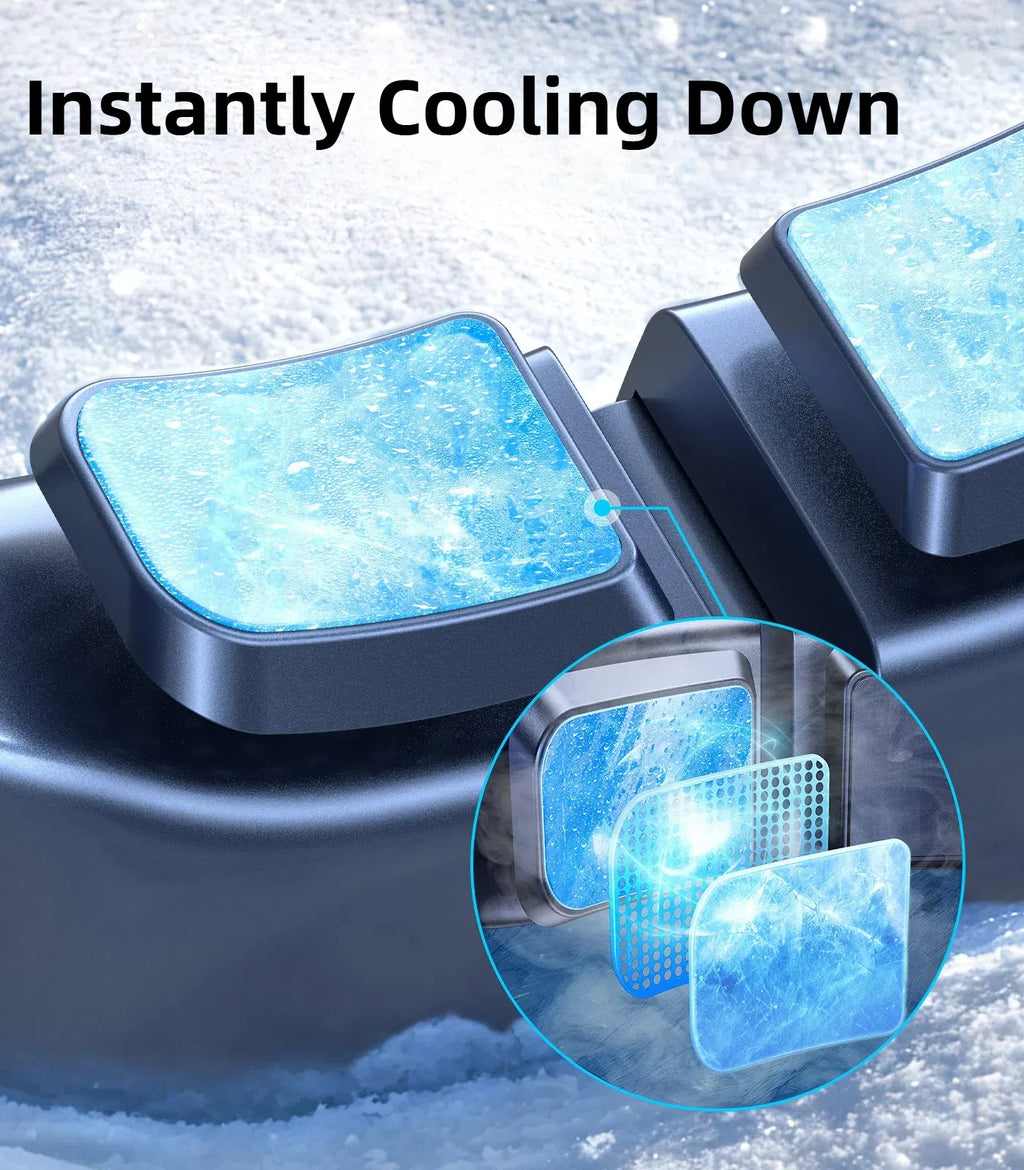 New Wearable Air Conditioner Hanging Neck Fan USB 22.5W Super Fast Charging Dual Cooling 6000mAh High Wind Power Ice Sensing Fan