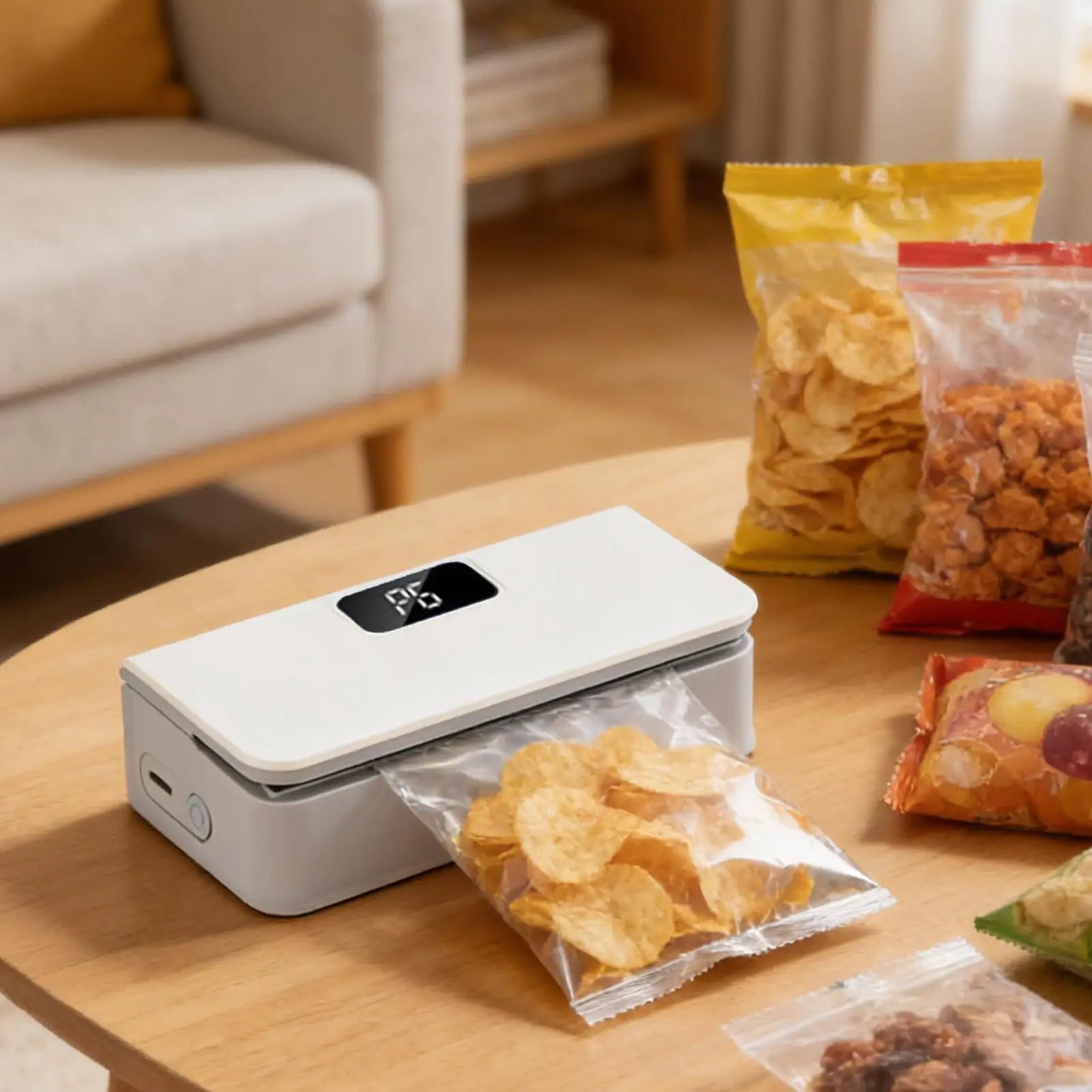Electric Handheld Sealer Machine Mini Sealer 6-Mode Rechargeable Magnetic with Cutter for Home Kitchen Restaurant Snack Chip