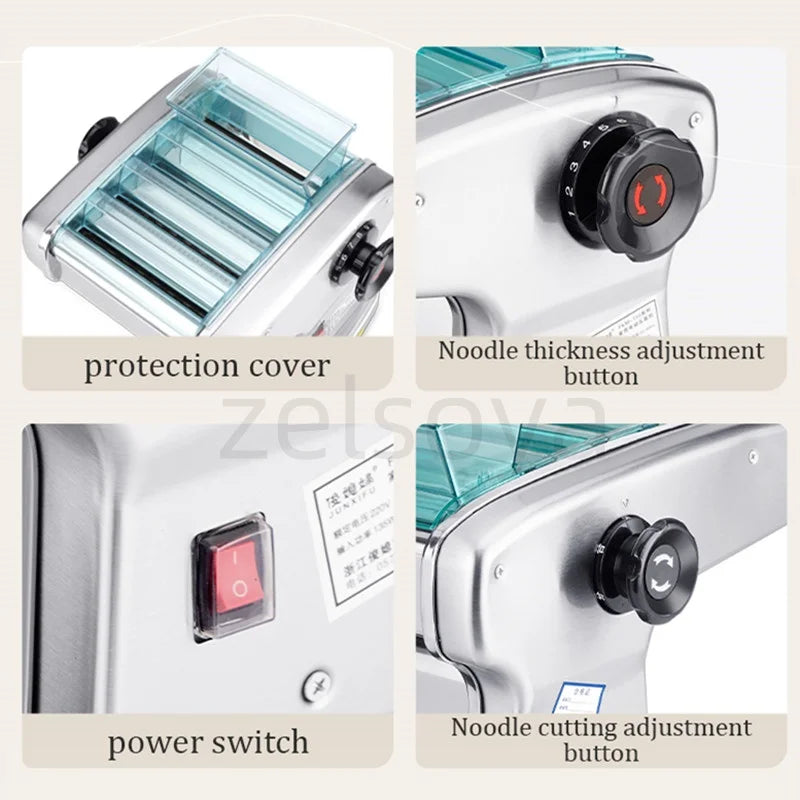 Household electric noodle machine Noodle machine Small automatic commercial stainless steel multi-function rolling machine