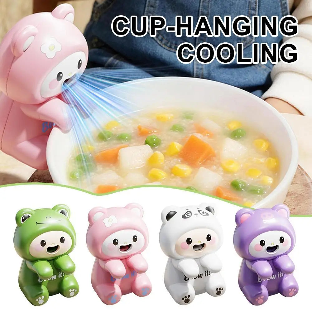 Mini Food Cooling Fan 3 Speeds USB Rechargeable Cute Animal Clip On Portable Soup Coffee Tea Cooler Kitchen Office Desk
