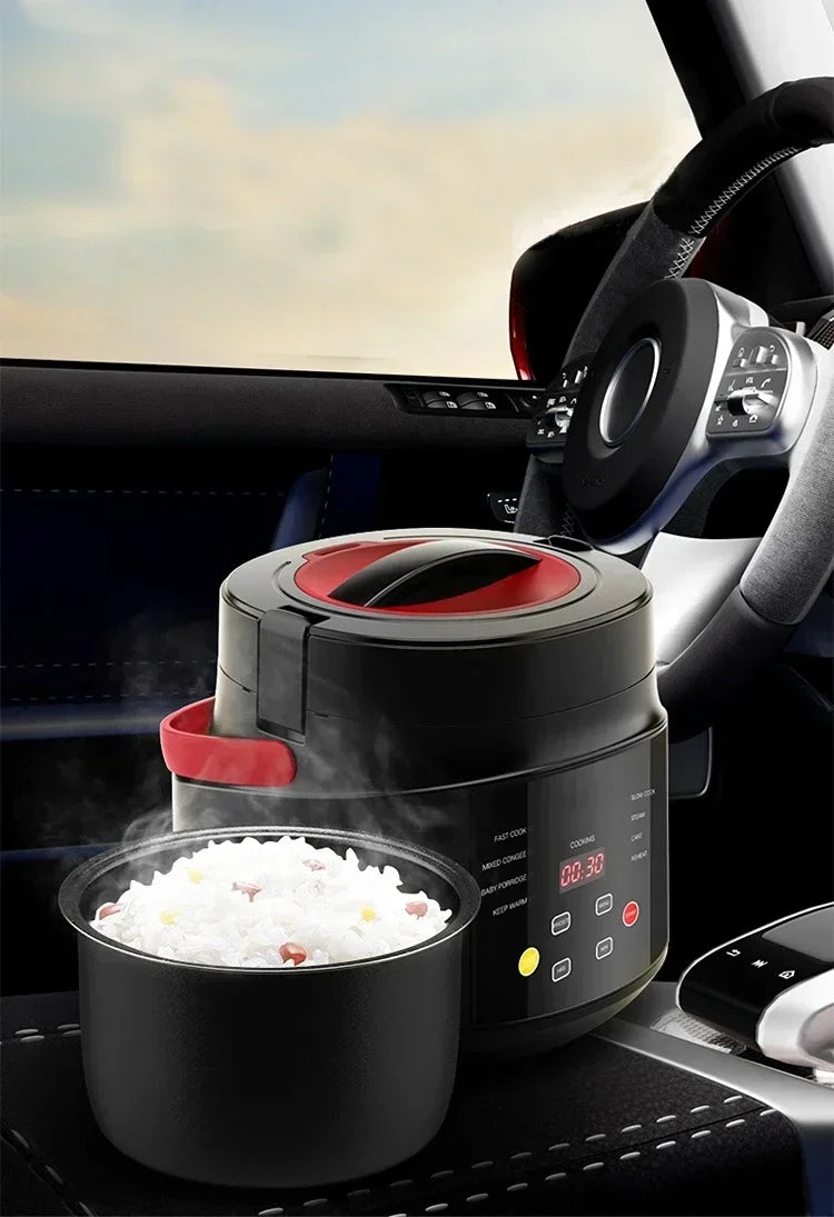 Electric Mini Rice Cooker MultiCooker Portable Car Rice Cooker  12V 24V Cooking Machine For Car and Truck English Menu
