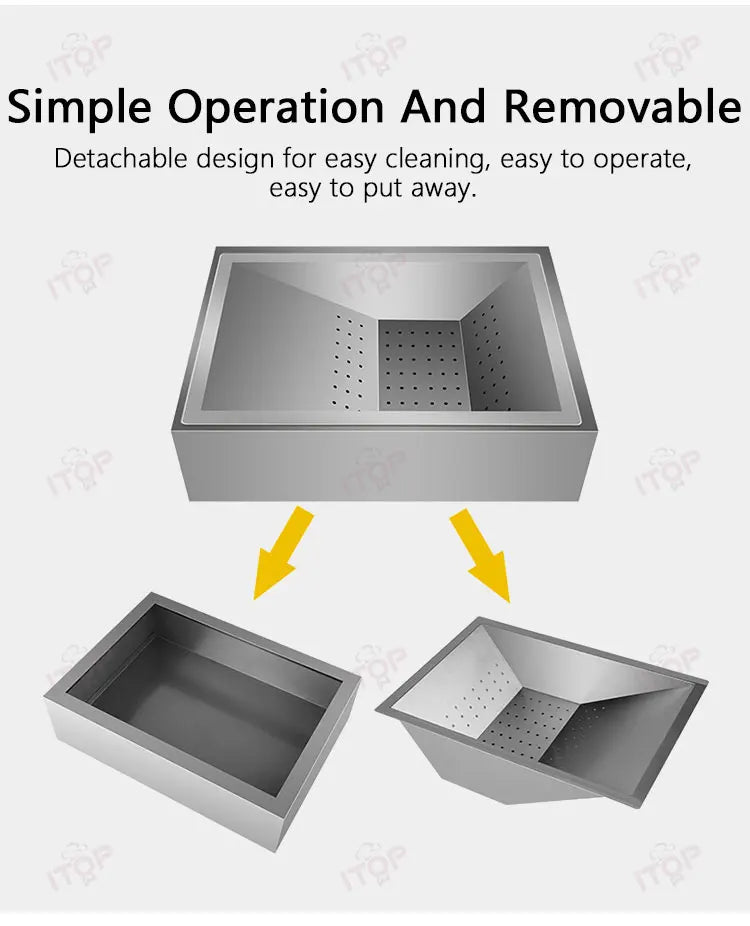 ITOP French Fry Dump Station French Fries Oil Filtering Station Potato Chips Tray Fried Food Stacking Plate 52*37.5*14 cm
