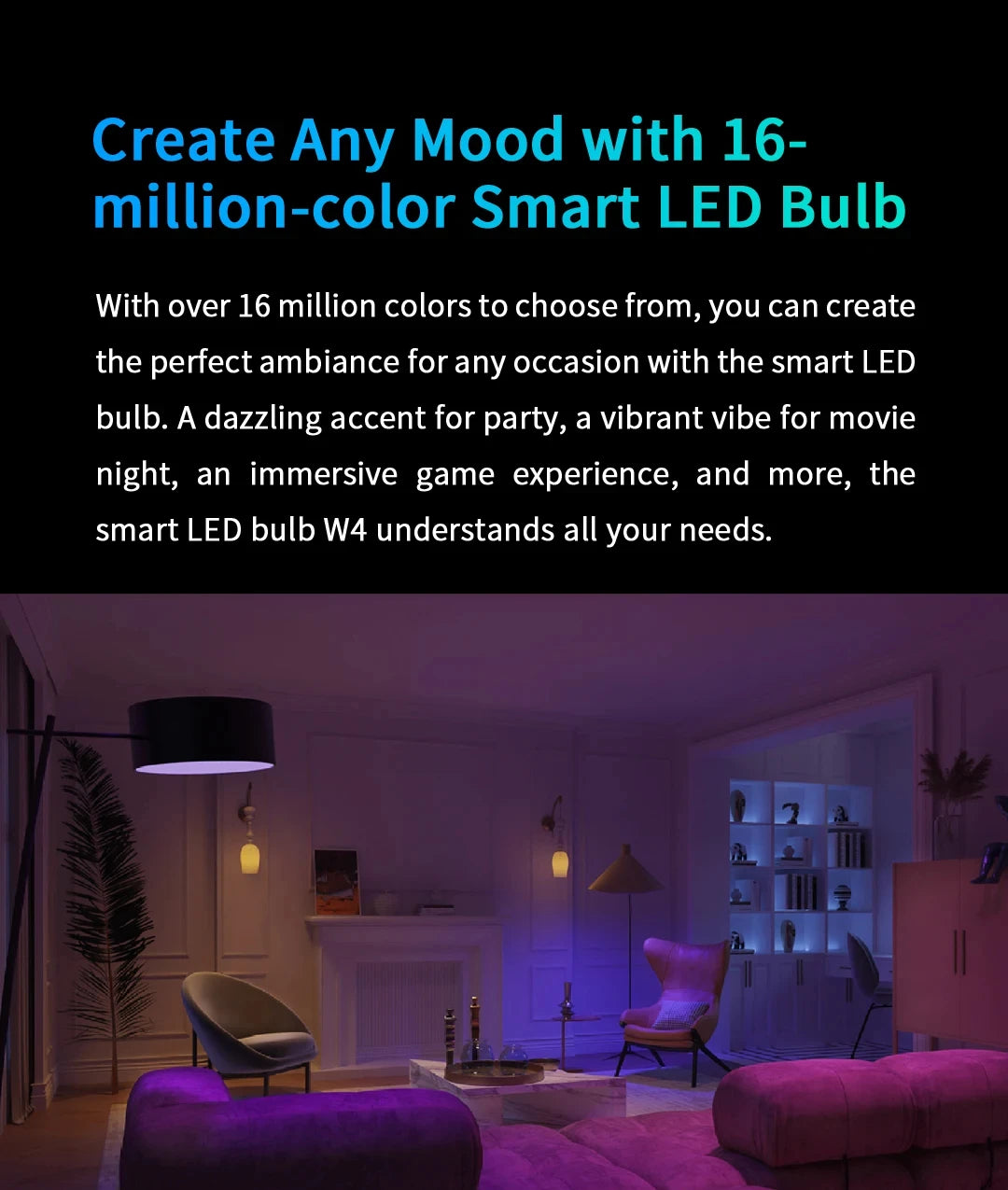 Yeelight Smart LED Bulb W4 Lite E27 BLE+WIFI 800lm 8W 2700-6500K Remote control Smart home Works on Homekit, Google, Alexa