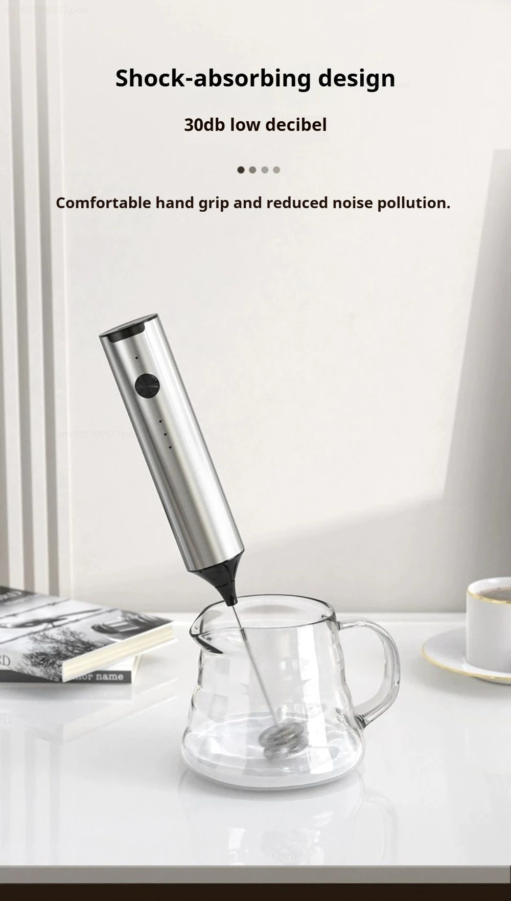 New Electric Milk Frother Household 3 Speeds Rechargeable Coffee Blender Covered Storage for Milk Drink Coffee Cooking Tool
