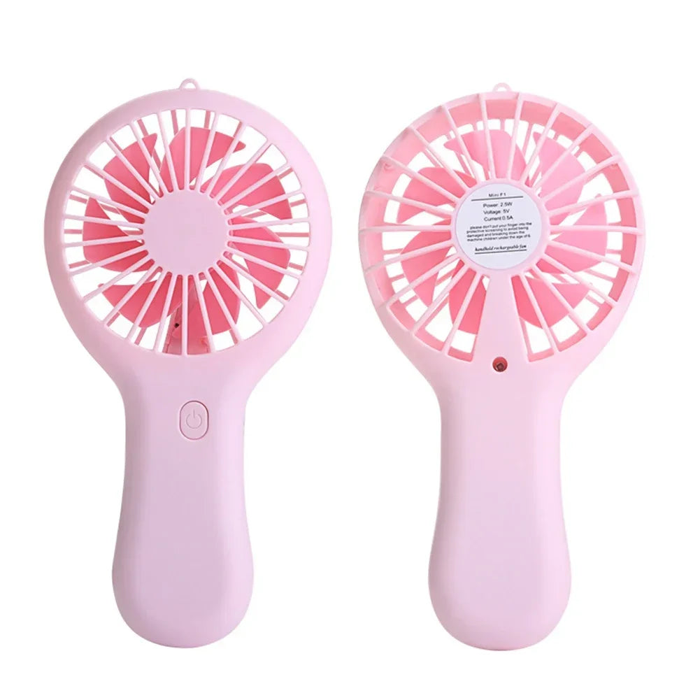 Mini Handheld Small Fan 3 Gears Portable Silent Office Desk Student on Dormitory Charging Outdoor Hand Holding Fan Small