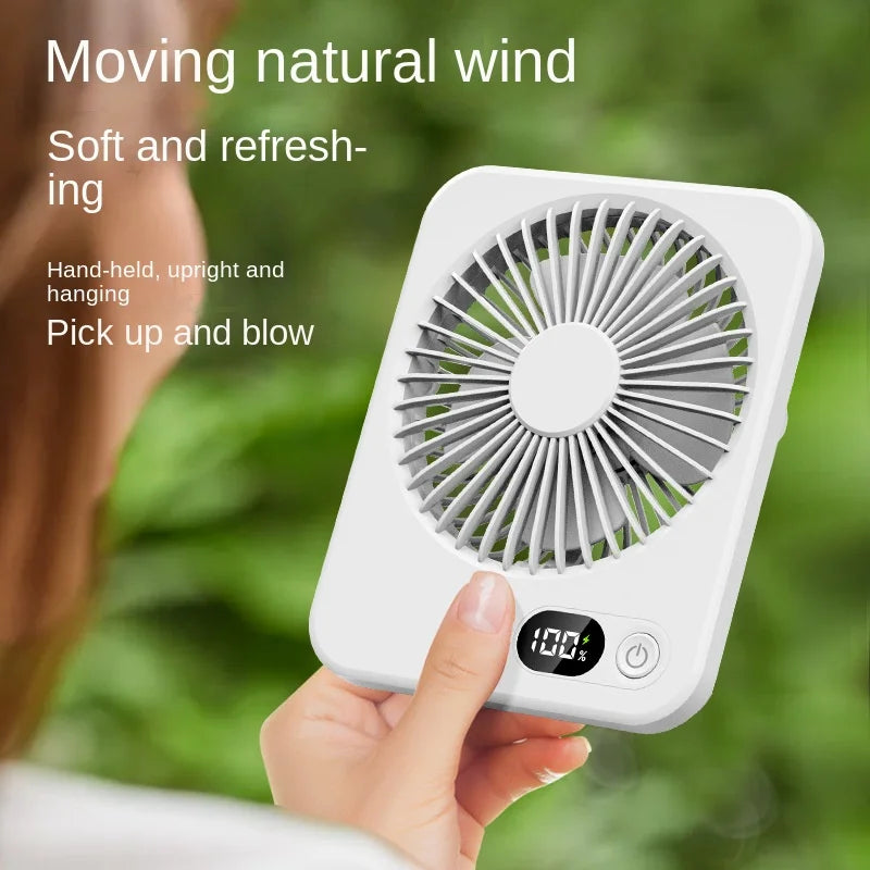 Portable Desk Fan USB Rechargeable Fan 180° Tilt Folding Personal Fan With Power Display 5 Speeds Ultra Quiet Table